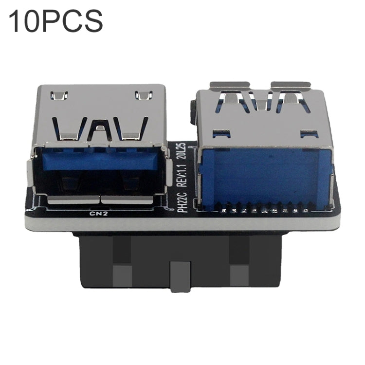 10 PCS 19/20Pin to Dual USB 3.0 Adapter Converter, PH21, PH22, PH22C