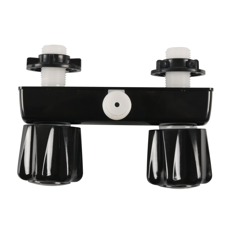 Dual Knob RV Shower Faucet Valve Diverter, Brown, Black