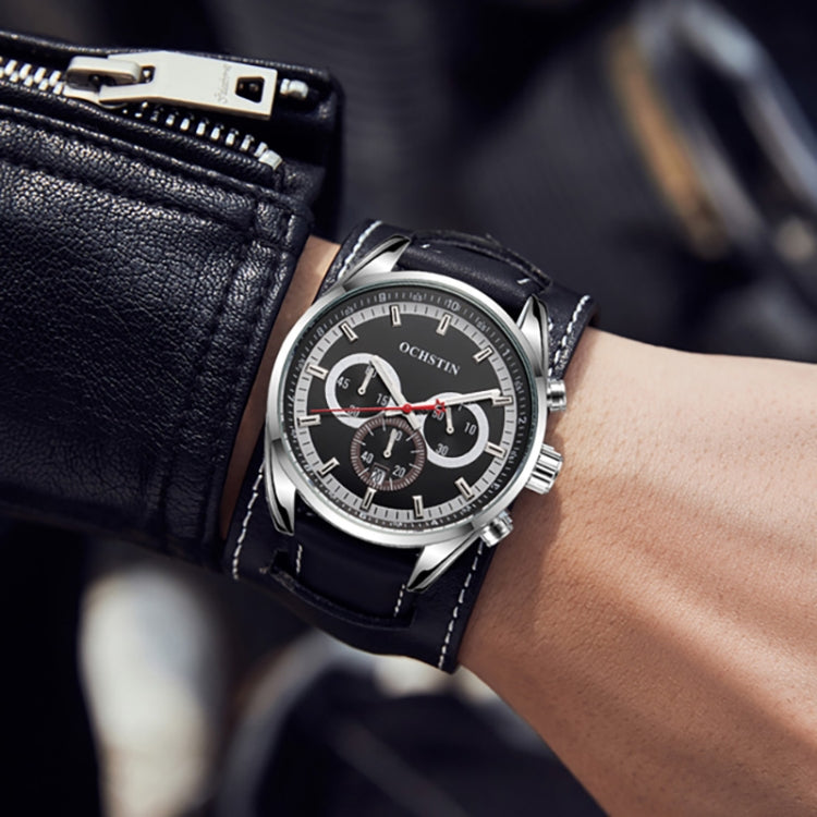 Ochstin 7229 Multifunctional Business Leather Wrist Wrist Waterproof Luminous Quartz Watch