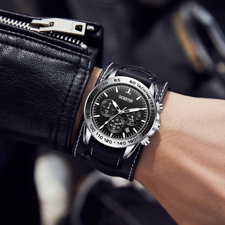 Ochstin 7234 Multifunctional Business Leather Wrist Wrist Waterproof Quartz Watch