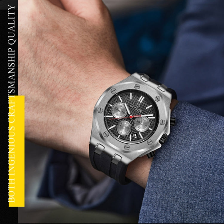 Multifunctional Quartz Waterproof TPU Strap Men Watch, OCHSTIN 6100E