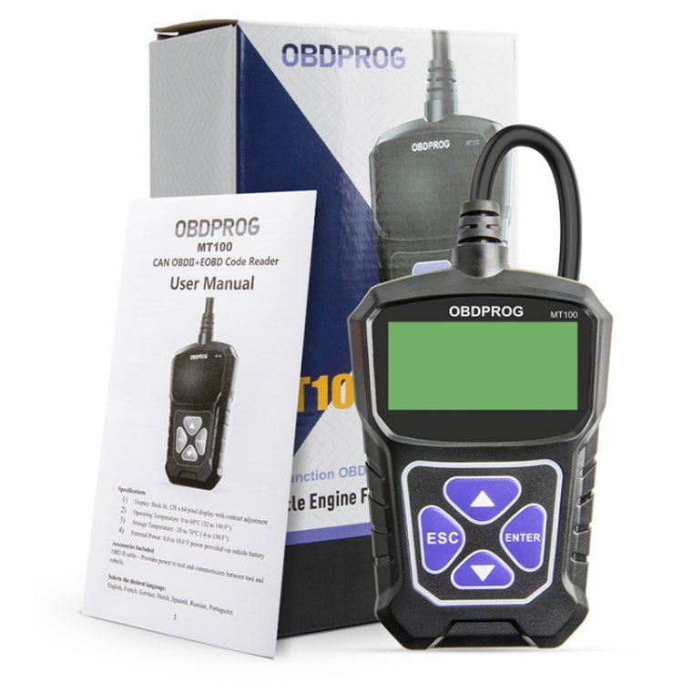 Obdprog MT100 OBD2 Scanner Car Engine Tester Car Diagnostic Tool, MT100