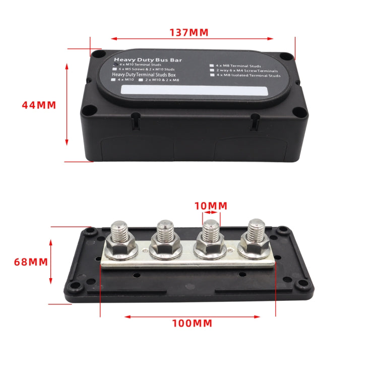 CP-3088-02 300A 48V 4-way M10 Terminal Busbar, CP-3088-02