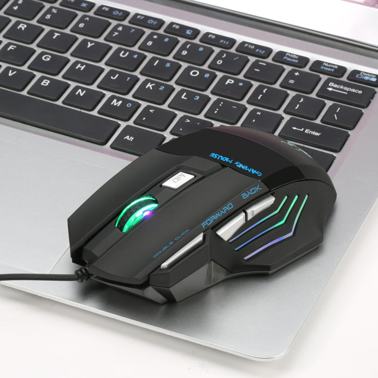HXSJ A868 7-Keys Colorful Luminous Wired Mouse with Fire Button, A868