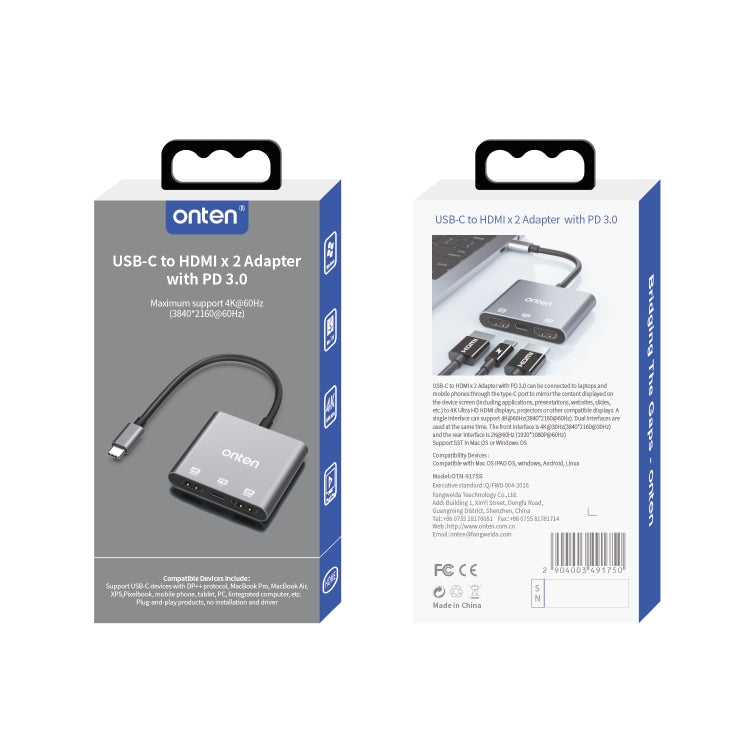 Onten 9175S 3 in 1 USB-C / Type-C to HDMI Adapter