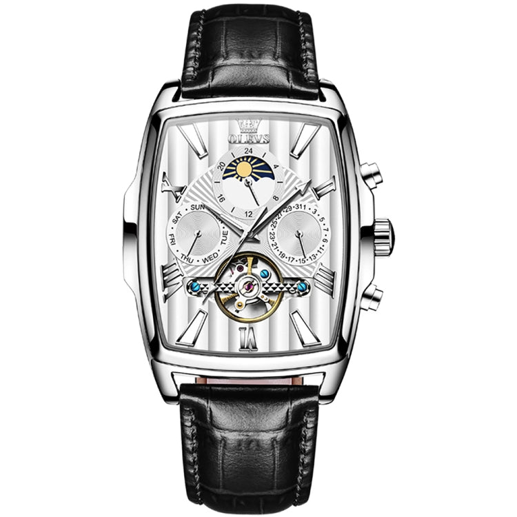 OLEVS 6675 Men Multifunctional Moon Phase Tourbillon Mechanical Watch