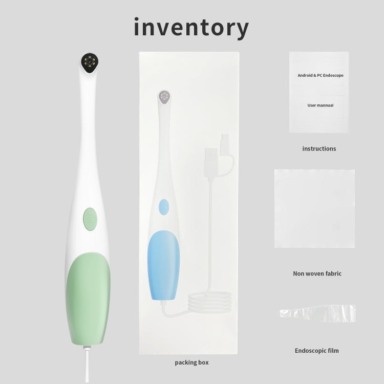 AN109 6LEDs 1080P 3 in 1 Visible Oral Endoscope, 3 in 1 (Green)