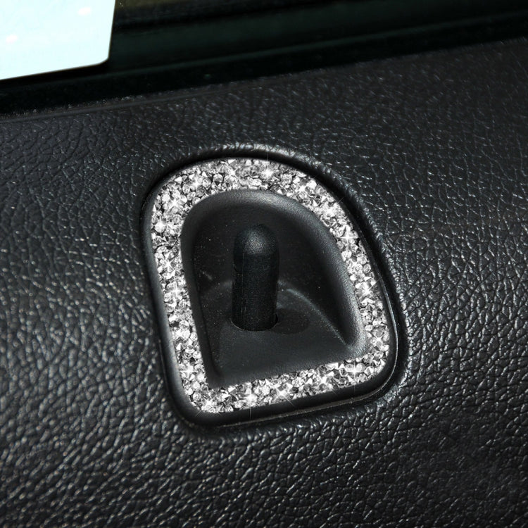 2pcs Car Door Lock Frame Diamond Decoration Sticker, Left Hand Drive, Door Lock Frame