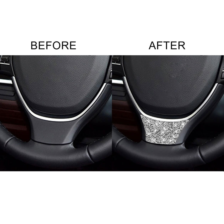 For BMW 5 Series 528 525li F10 F18 2011-2017 Car Steering Wheel A Diamond Decorative Sticker, Left and Right Drive, Steering Wheel A