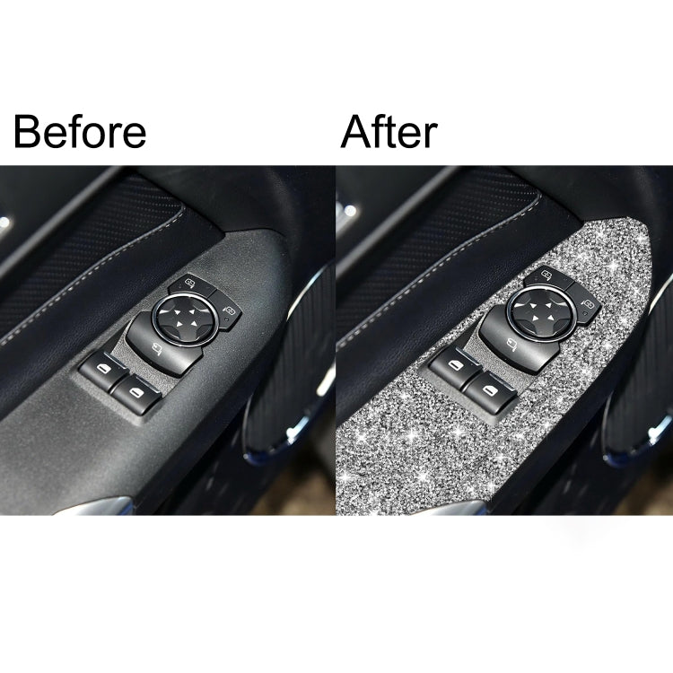 4pcs Car Window Lift Panel Diamond Decoration Sticker, Left Drive, Window Lift Panel, Left Drive