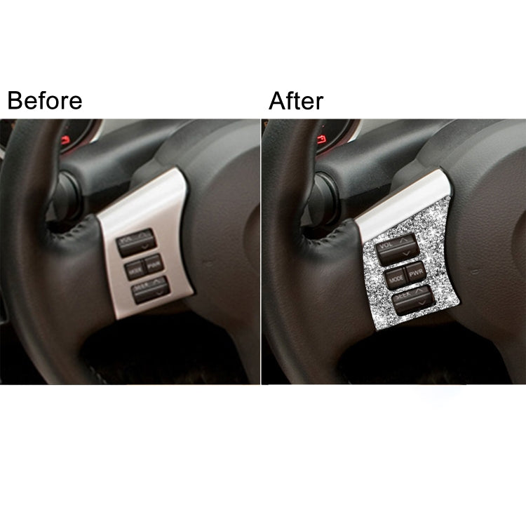 For Nissan 350Z 2003-2009 2pcs Car Steering Wheel Button Frame A Diamond Sticker,Left and Right Drive Universal, Car Steering Wheel Button Frame A