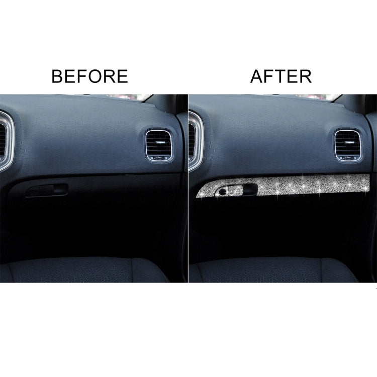 For Dodge Charger 2011-2014 3pcs/Set Car Front Passenger Seat Storage Box Handle Diamond Decorative Sticker, Left-hand Drive, 3pcs/Set Front Passenger Seat Storage Box Handle