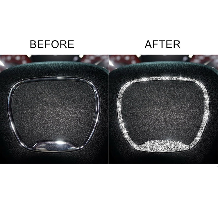 For Dodge Challenger 2015-2021 Car Steering Wheel Diamond Decorative Sticker, Left and Right Drive, Steering Wheel