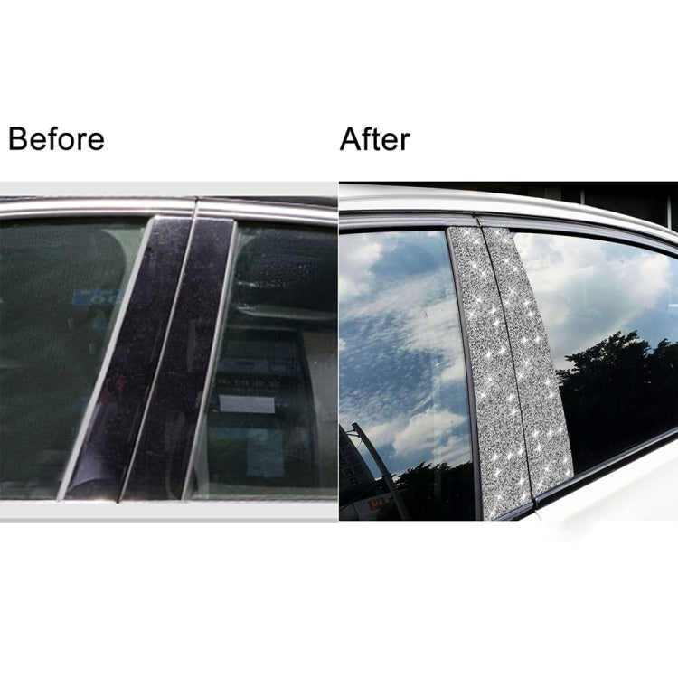 6pcs Car B-Pillar Diamond Decoration Sticker, Left and Right Drive, B-Pillar