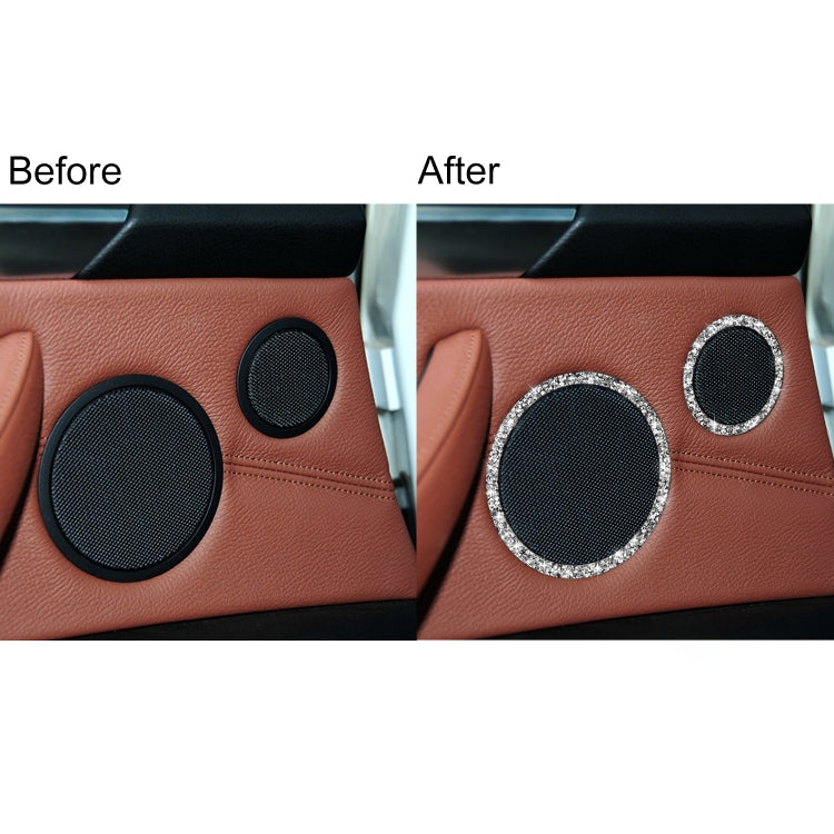 For BMW E70 2008-2013 / E71 2008-2014 6pcs Car Horn Circle Diamond Decoration Sticker, 6pcs Horn Circle