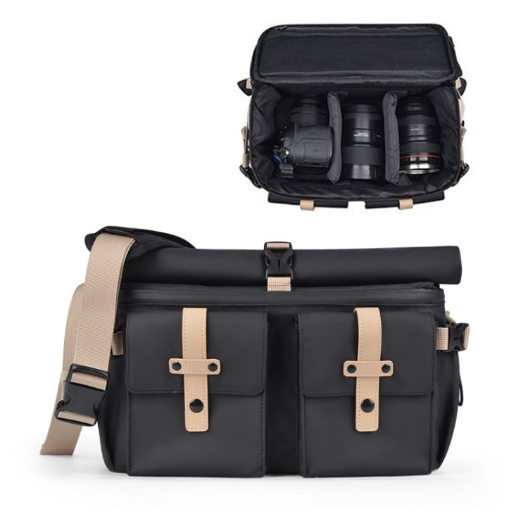 Cwatcun D90 Contrast Color Single Shoulder Camera Bag Outdoor Camera Bag Professional Crossbody Handbag, 22 x 15 x 18.5cm Small, 27 x 17 x 18.5cm Medium, 30.5 x 19 x 20cm Large