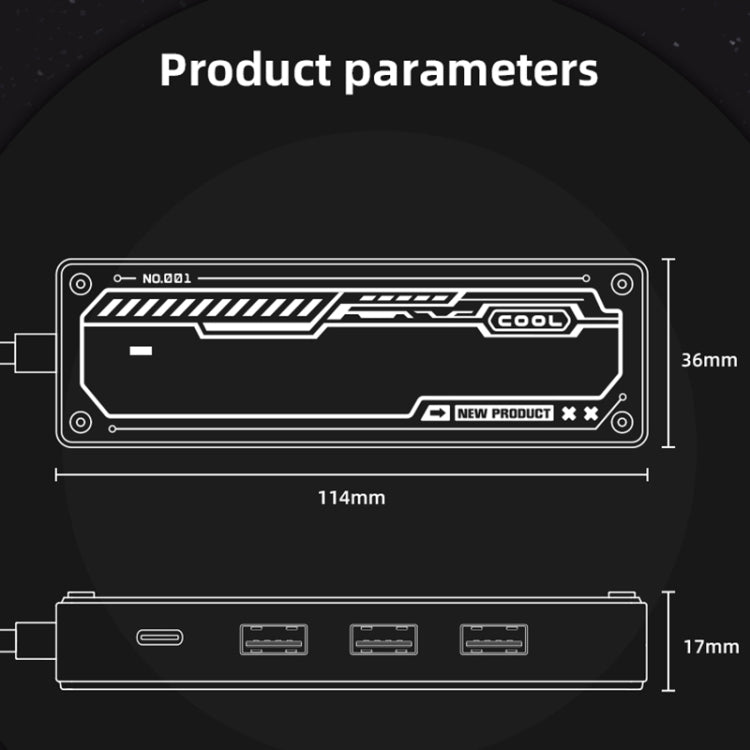 SW5H 5 in 1 Type-C to PD + USB3.0 + 2 x USB2.0 + HDMI HUB Docking Station, SW5H