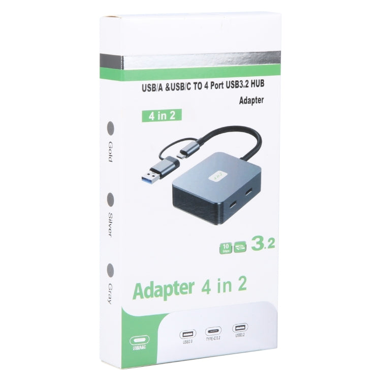 BYL-2320A 4 in 2 USB + USB-C / Type-C to USB + USB-C / Type-C 4 Port HUB Adapter, BYL-2320A