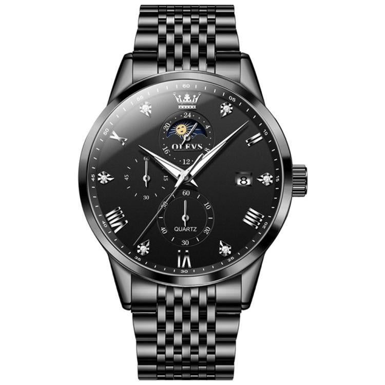 OLEVS 2925 Men Multifunctional Waterproof Luminous Quartz Watch