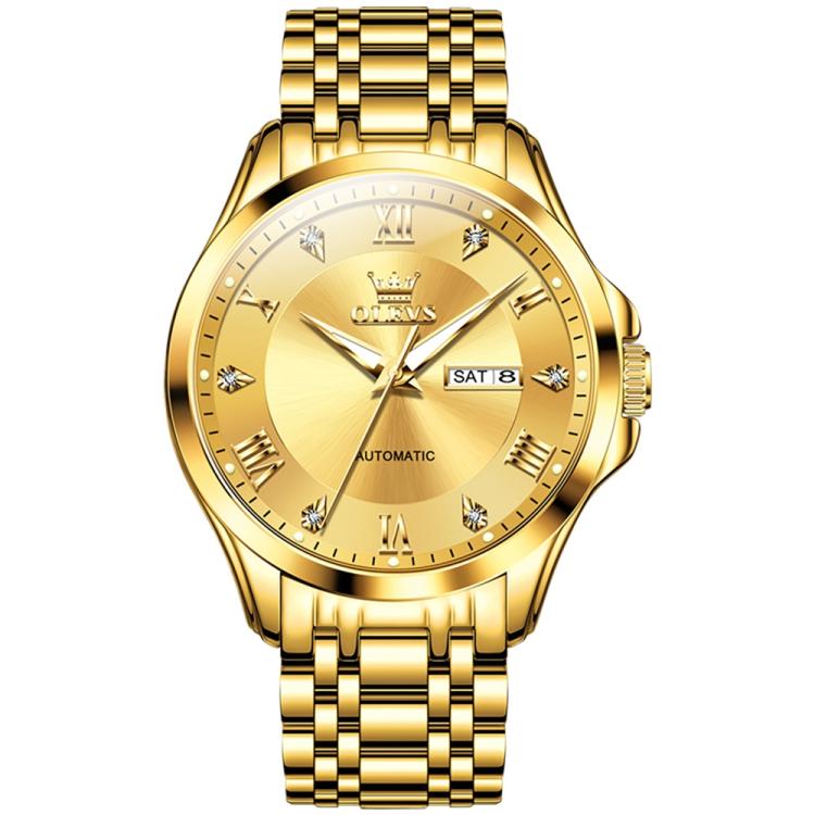 OLEVS 6702 Men Waterproof Luminous Dual Calendar Mechanical Watch