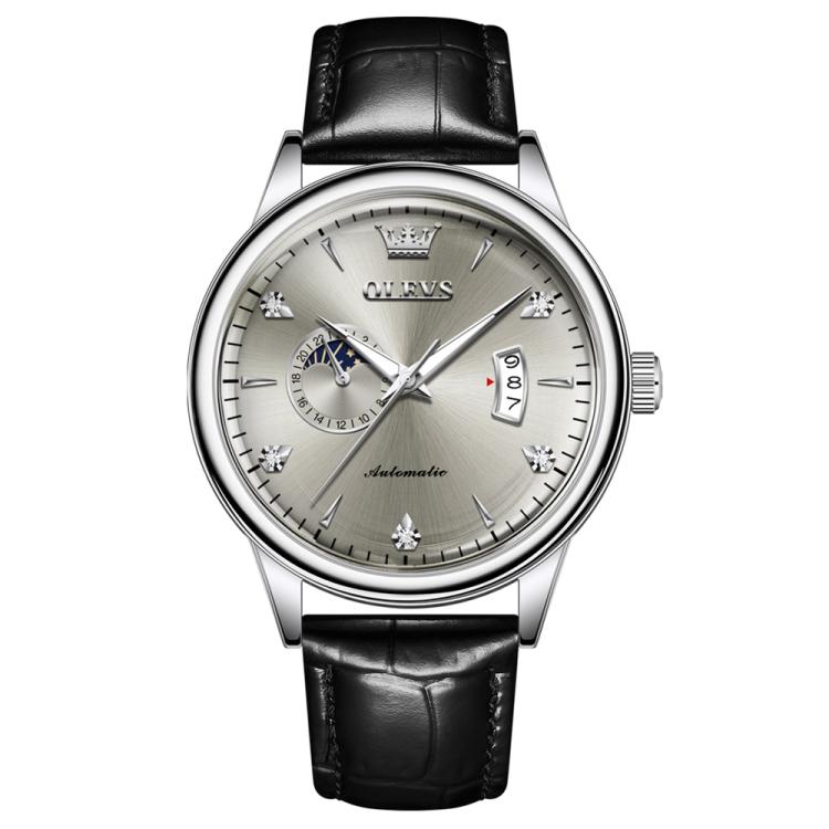 OLEVS 7040 Men Sun Moon Star Luminous Waterproof Mechanical Watch
