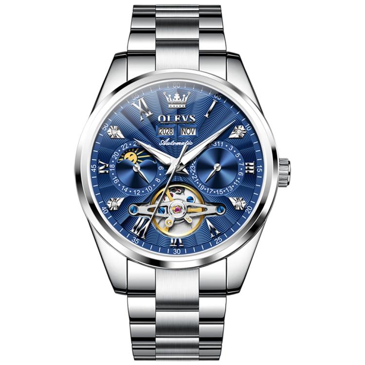 OLEVS 7028 Men Multifunctional Luminous Waterproof Mechanical Watch