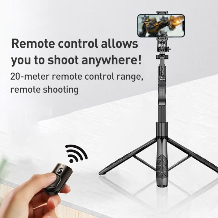 Lenovo Thinkplus H18B Flagship Stainless Steel Bluetooth Selfie Stick with Dual Fill Light, 1.8m