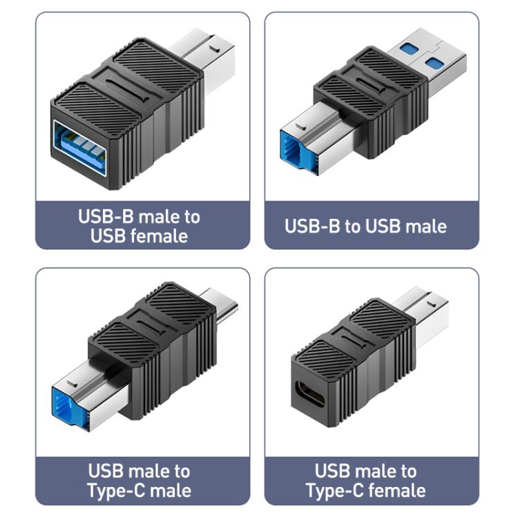 USB-B 3.0 Printer / Mobile Hard Drive / Computer Adapter, USB-B Male to USB Male, USB-B Male to USB Female, USB-B Male to Type-C Male, USB-B Male to Type-C Female