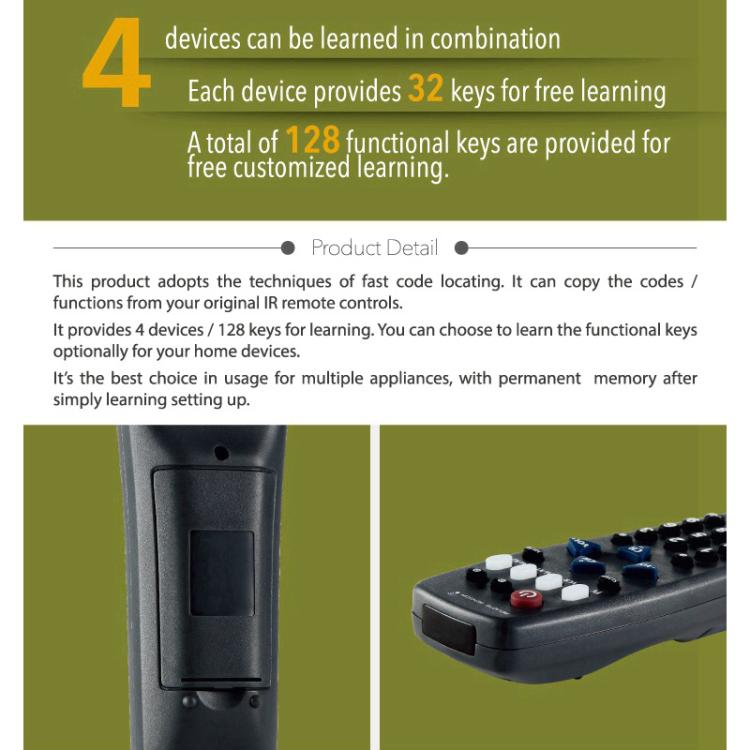 CHUNGHOP L330E Infrared Learning Universal TV Remote Control, L330E