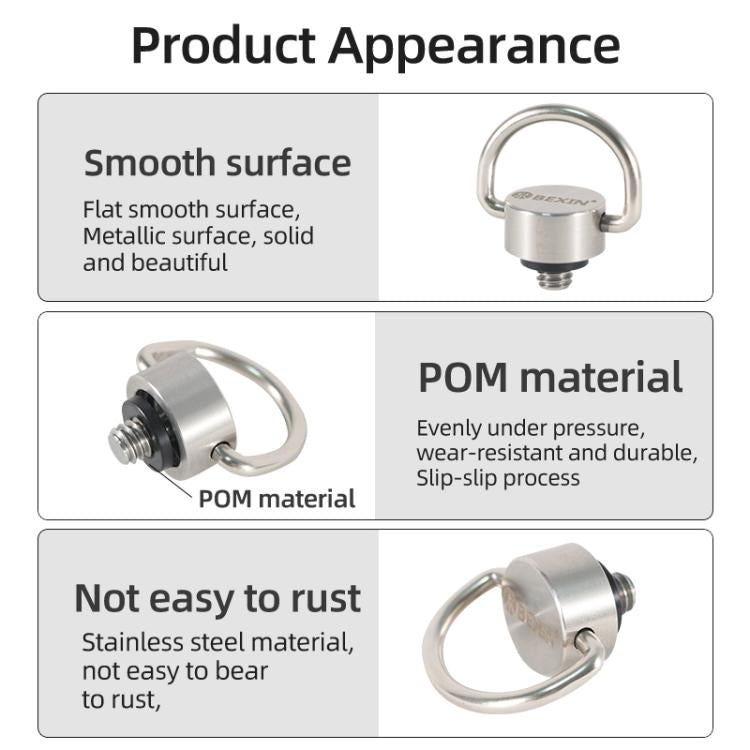 BEXIN LS020 Quick Release Plate Screws 1/4 inch C-Ring Adapter Mount Screws, LS020