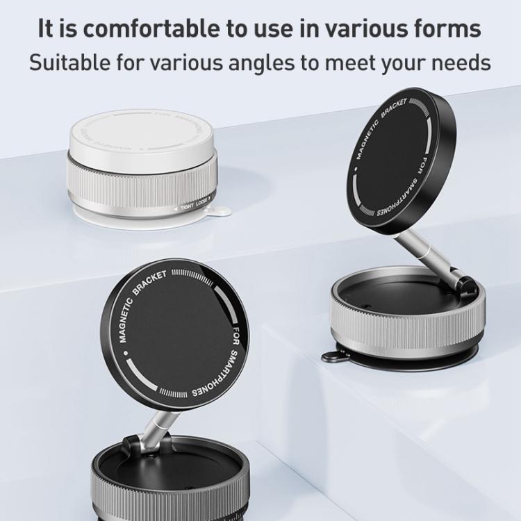 K10A Three-axis Folding Vacuum Adsorption Magnetic Car Phone Holder, K10A (White), K10A (Black)
