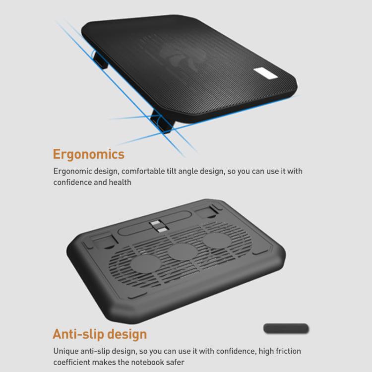 NUOXI M10B Dual Large Fan Laptop Cooling Pad, M10B