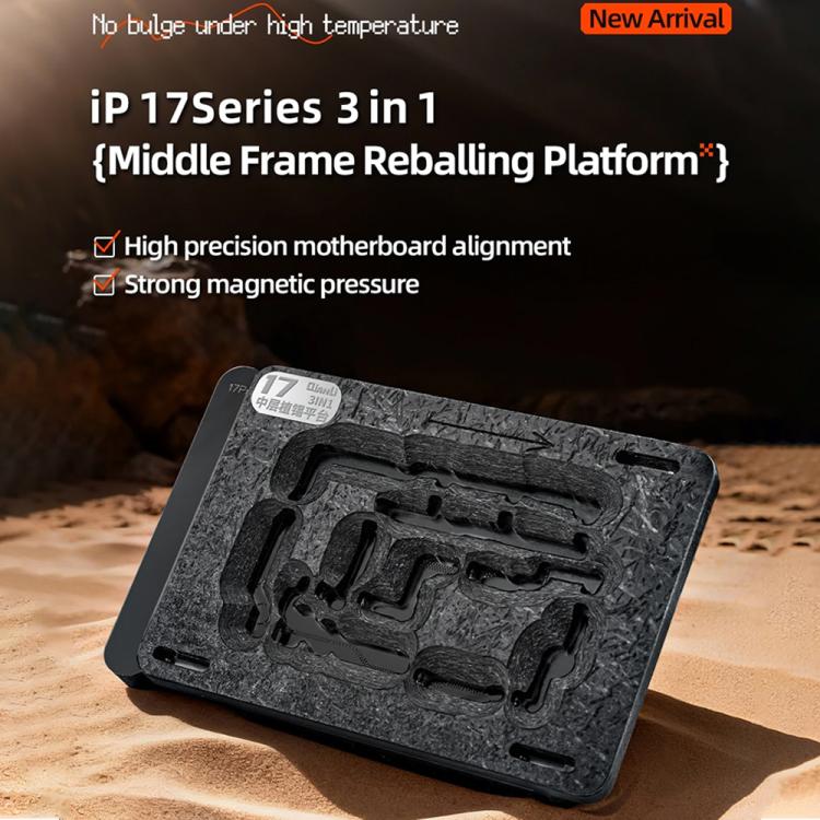Qianli 3 in 1 Magnetic Middle Frame Reballing Platform for iPhone 17 / 17 Pro / 17Pro Max, Qianli 3 in 1
