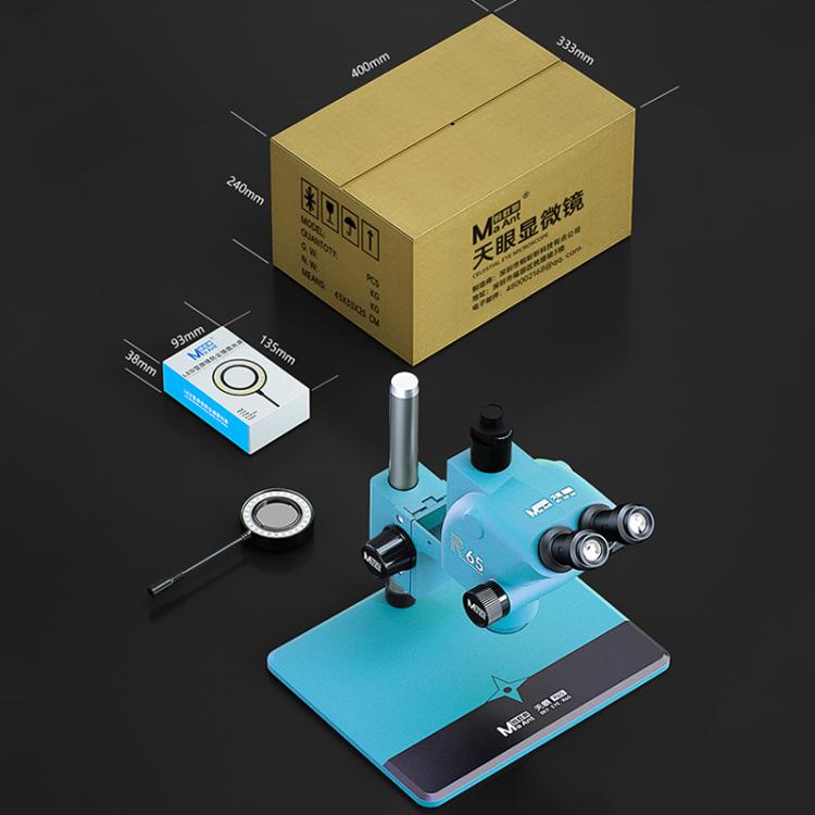 MaAnt R65 Sky Eye 6.5-65X Synchronous Zoom Trinocular Stereo Microscope with Aluminum Alloy Base, MaAnt R65(Blue), MaAnt R65(Green) MaAnt R65 天眼 6.5-65倍同步变焦三目立体显微镜,配备铝合金底座(绿色)