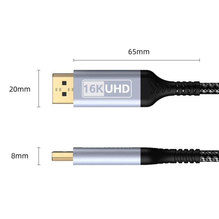 DP to DP 2.1 16K Gaming HD Cable Monitor Adapter Cable, 1m, 2m, 3m, 5m