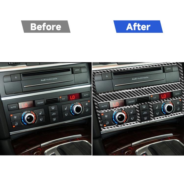 Car Carbon Fiber Air Conditioning Adjustment Panel Decorative Sticker for Audi Q7 2008-2015, Left and Right Drive Universal, Air Conditioning Adjustment