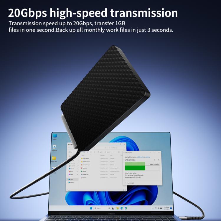DOONJIEY USB3.2 PD 100W USB-C / Type-C to USB-C / Type-C Full-function Phone Holder Cable,Length:2m