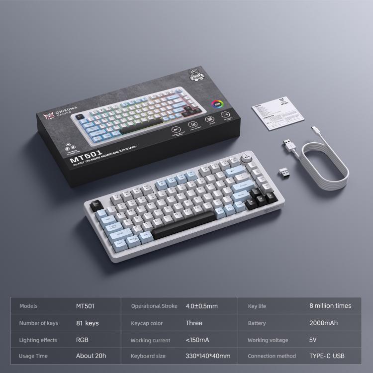 ONIKUMA MT501 Three-mode Silent Mechanical Keyboard, MT501