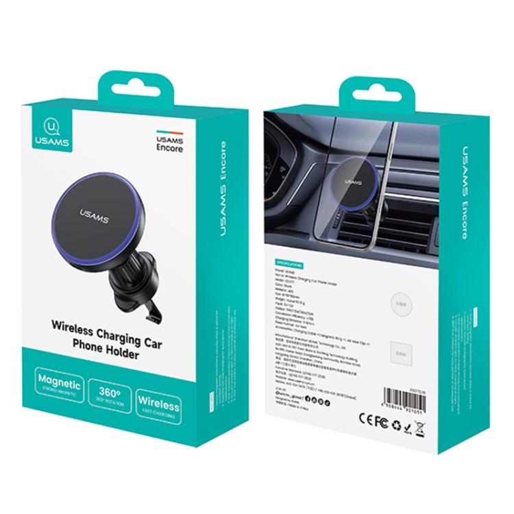 USAMS CD277 15W Magnetic Wireless Charging Car Air Vent Phone Holder, CD277