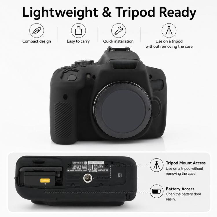 Soft Silicone Camera Protective Case, For Canon EOS 750D