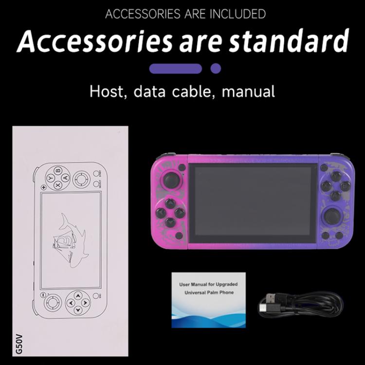 G50V 5-inch True-color Handheld Game Console Supports 19+ Emulators, 64G