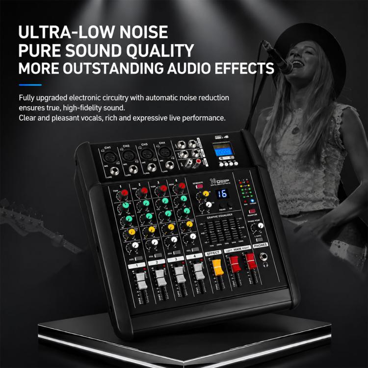802D 8-Channel Multi-function Professional Bluetooth Mixer with Amplifier, EU Plug, UK Plug, US Plug