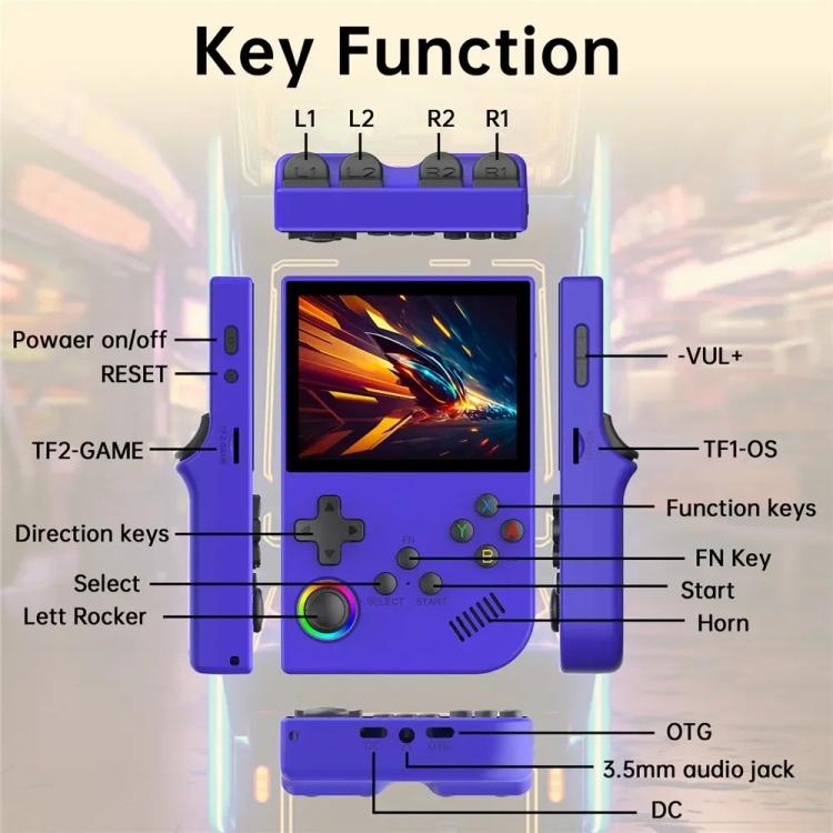XGB36 3.5-inch IPS HD Handheld Retro Game Console Supports 30+ Emulators, 64G
