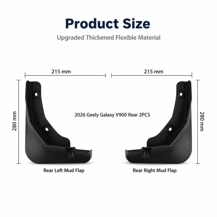 2pcs/Set Car Rear Wheel Splash Flaps Fender Guard, For Geely Galaxy V900 2026