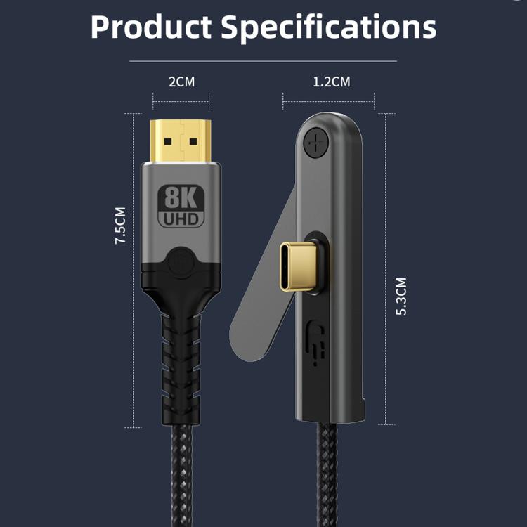 DOONJIEY DJMS06 Type-C to HDTV 8K 60Hz Ultra HD Video Cable with Phone Holder, Type-C to HDTV 8K