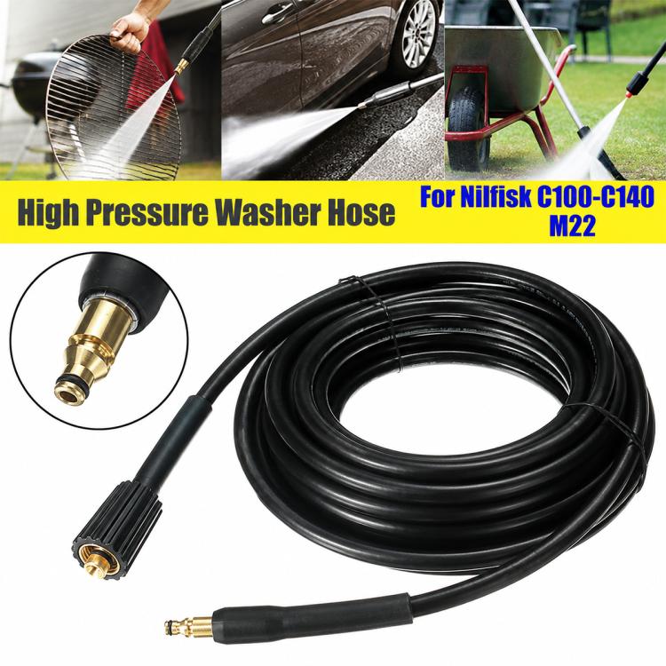 For Nilfisk C100 / C110 / C120 / C130 / C140 High Pressure Washer Rubber Water Outlet Hose, 5M, 6M, 8M, 10M, 15M, 20M