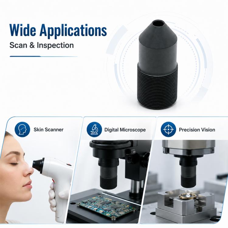 16mm Industrial Scanning Digital Zoom lens, 5MP HD 1/2 Inch Sensor, Low Distortion Vision Large Depth Field Lens, 16mm 5MP HD 1/2 Inch Lens