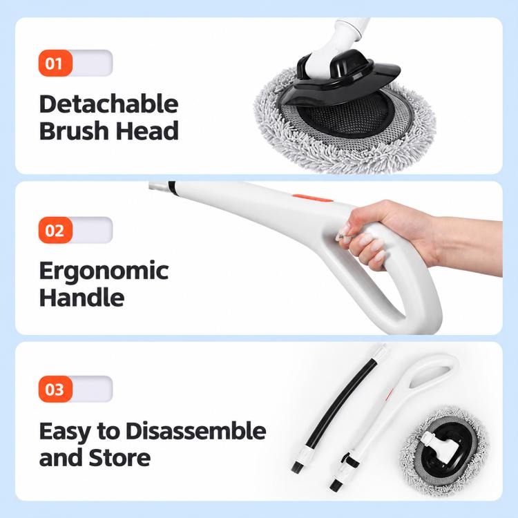 Adjustable Aluminum Pole Handle Floor Mop, Large Handle Mop, Black White Mop Heads, Large Handle Mop with Mop Head
