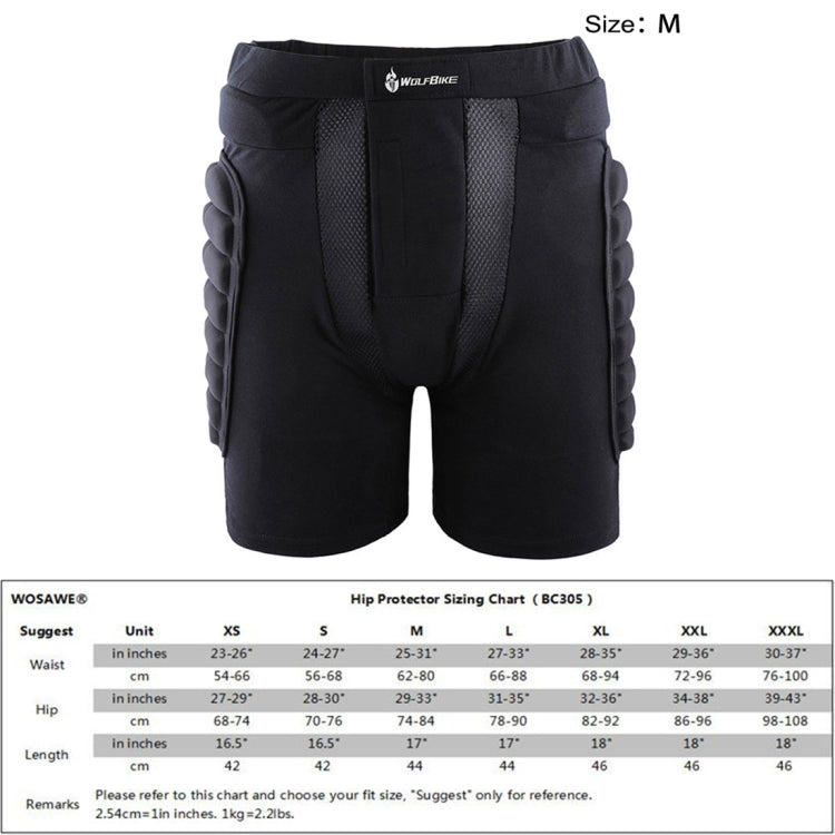 WOLFBIKE Adult Skiing Skating Snowboarding Protective Gear Outdoor Sports Hip Padded Shorts, Size : M, Size : M