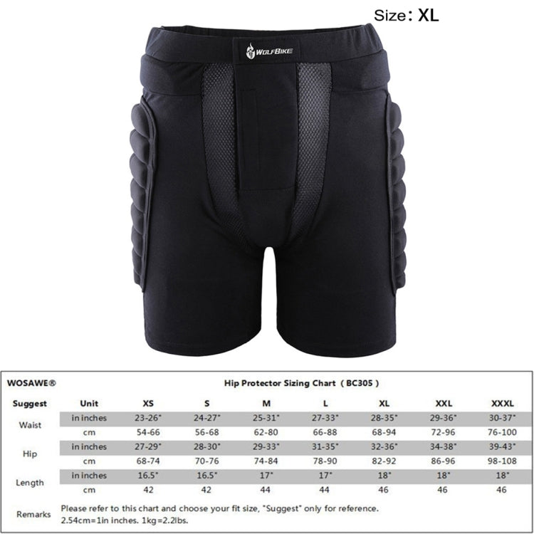 WOLFBIKE Adult Skiing Skating Snowboarding Protective Gear Outdoor Sports Hip Padded Shorts, Size : XL, Size : XL